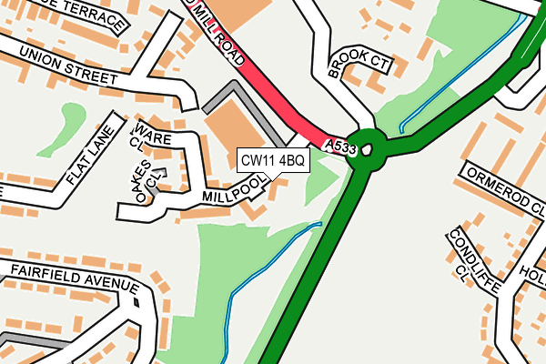 CW11 4BQ map - OS OpenMap – Local (Ordnance Survey)