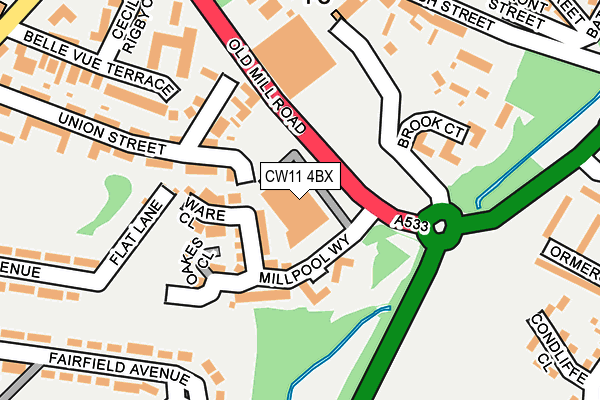 CW11 4BX map - OS OpenMap – Local (Ordnance Survey)