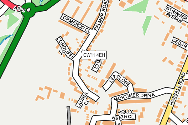 CW11 4EH map - OS OpenMap – Local (Ordnance Survey)