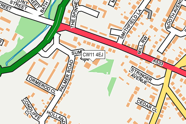 CW11 4EJ map - OS OpenMap – Local (Ordnance Survey)