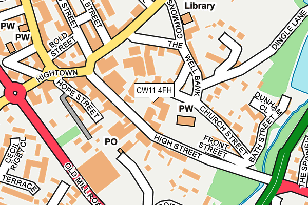 CW11 4FH map - OS OpenMap – Local (Ordnance Survey)