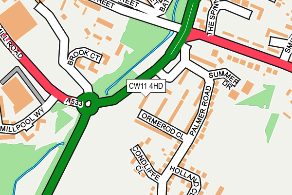 CW11 4HD map - OS OpenMap – Local (Ordnance Survey)