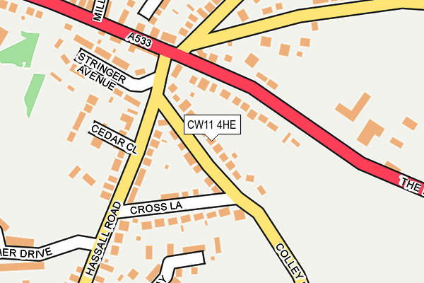 CW11 4HE map - OS OpenMap – Local (Ordnance Survey)