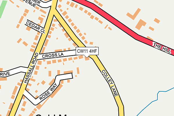 CW11 4HF map - OS OpenMap – Local (Ordnance Survey)