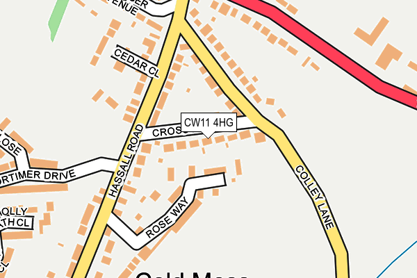 CW11 4HG map - OS OpenMap – Local (Ordnance Survey)