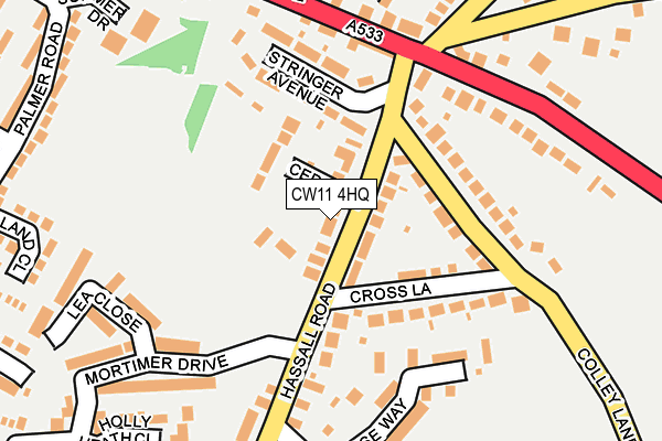 CW11 4HQ map - OS OpenMap – Local (Ordnance Survey)