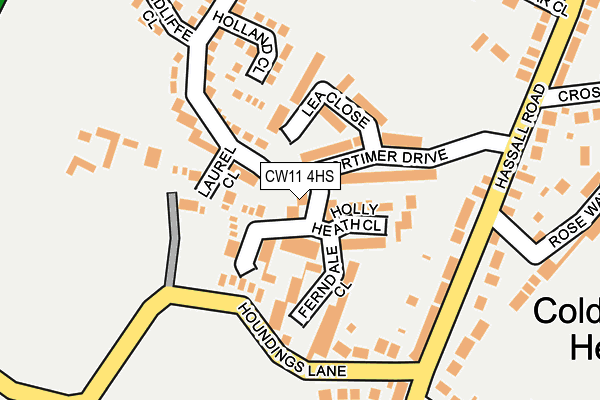 CW11 4HS map - OS OpenMap – Local (Ordnance Survey)