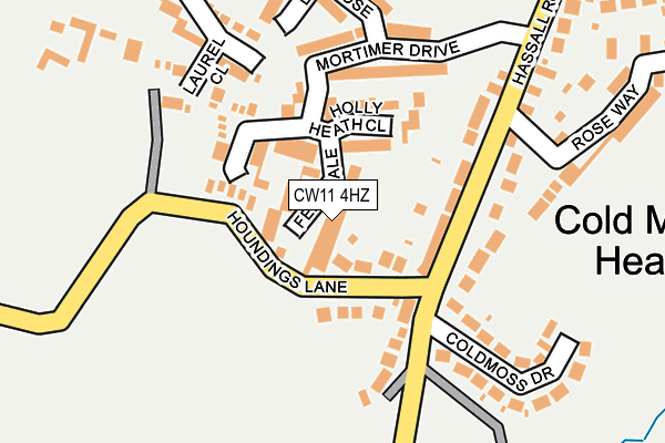 CW11 4HZ map - OS OpenMap – Local (Ordnance Survey)