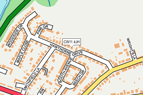 CW11 4JH map - OS OpenMap – Local (Ordnance Survey)