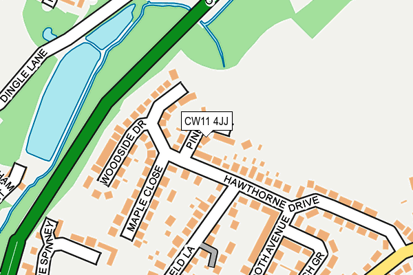 CW11 4JJ map - OS OpenMap – Local (Ordnance Survey)