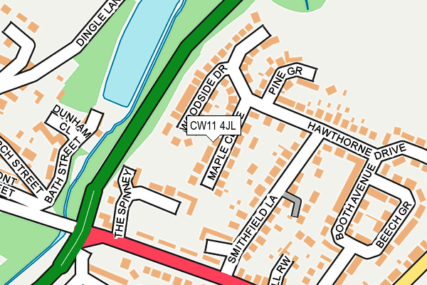 CW11 4JL map - OS OpenMap – Local (Ordnance Survey)