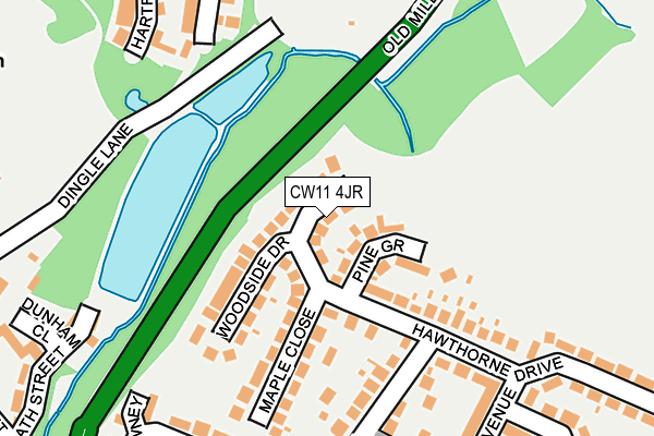 CW11 4JR map - OS OpenMap – Local (Ordnance Survey)