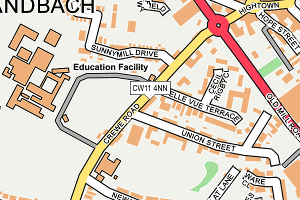 CW11 4NN map - OS OpenMap – Local (Ordnance Survey)