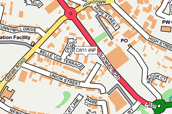 CW11 4NP map - OS OpenMap – Local (Ordnance Survey)