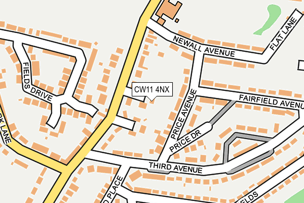 CW11 4NX map - OS OpenMap – Local (Ordnance Survey)