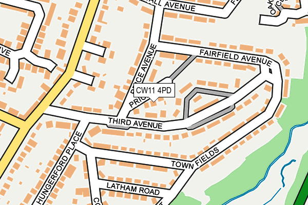 CW11 4PD map - OS OpenMap – Local (Ordnance Survey)