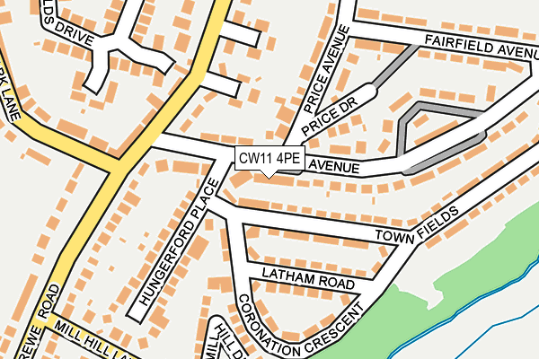 CW11 4PE map - OS OpenMap – Local (Ordnance Survey)