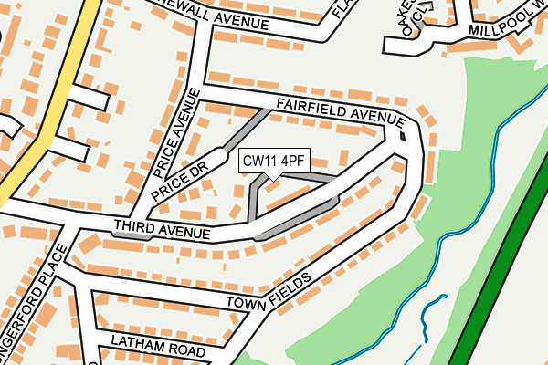 CW11 4PF map - OS OpenMap – Local (Ordnance Survey)