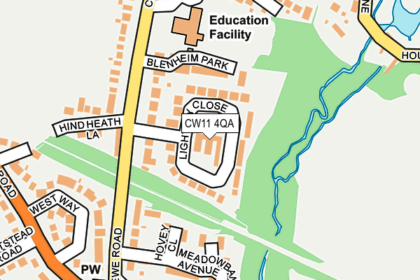 CW11 4QA map - OS OpenMap – Local (Ordnance Survey)