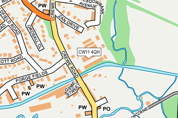 CW11 4QH map - OS OpenMap – Local (Ordnance Survey)