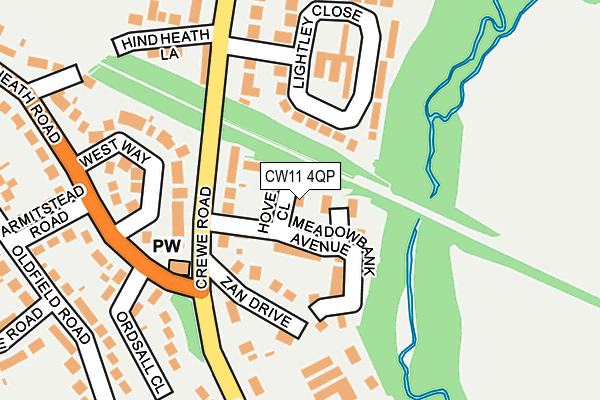 CW11 4QP map - OS OpenMap – Local (Ordnance Survey)