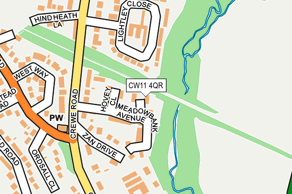 CW11 4QR map - OS OpenMap – Local (Ordnance Survey)