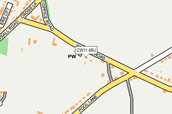 CW11 4RJ map - OS OpenMap – Local (Ordnance Survey)