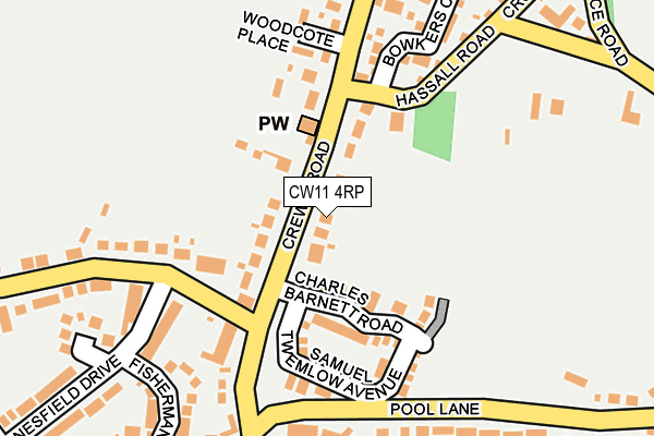 CW11 4RP map - OS OpenMap – Local (Ordnance Survey)