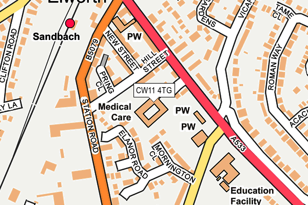 CW11 4TG map - OS OpenMap – Local (Ordnance Survey)