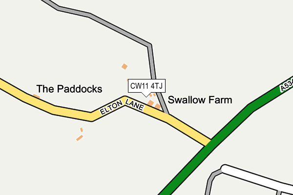 CW11 4TJ map - OS OpenMap – Local (Ordnance Survey)