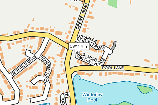 CW11 4TY map - OS OpenMap – Local (Ordnance Survey)