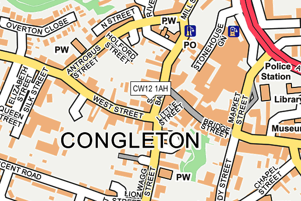 CW12 1AH map - OS OpenMap – Local (Ordnance Survey)