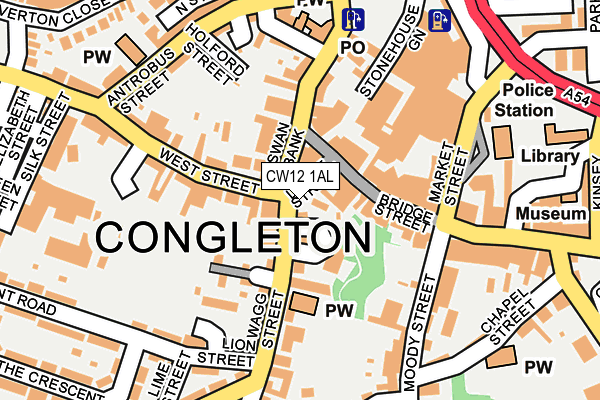 CW12 1AL map - OS OpenMap – Local (Ordnance Survey)