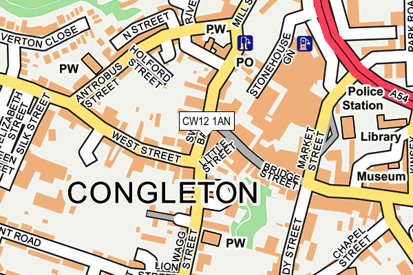 CW12 1AN map - OS OpenMap – Local (Ordnance Survey)