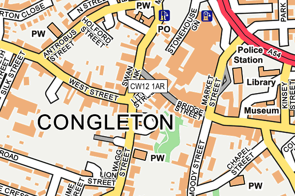 CW12 1AR map - OS OpenMap – Local (Ordnance Survey)