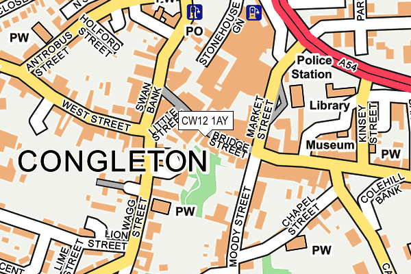 CW12 1AY map - OS OpenMap – Local (Ordnance Survey)