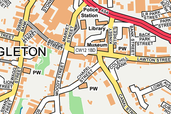 CW12 1BD map - OS OpenMap – Local (Ordnance Survey)