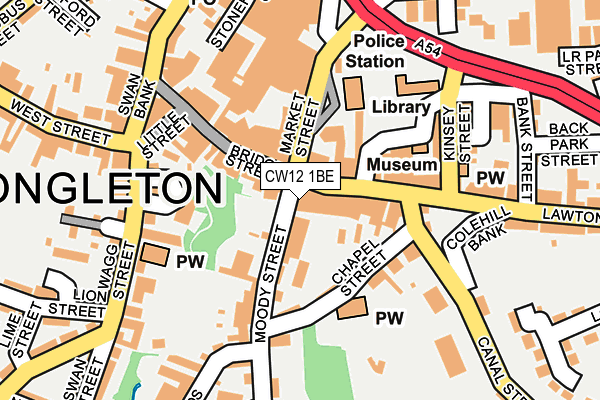 CW12 1BE map - OS OpenMap – Local (Ordnance Survey)