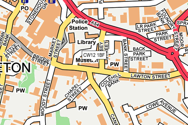 CW12 1BF map - OS OpenMap – Local (Ordnance Survey)