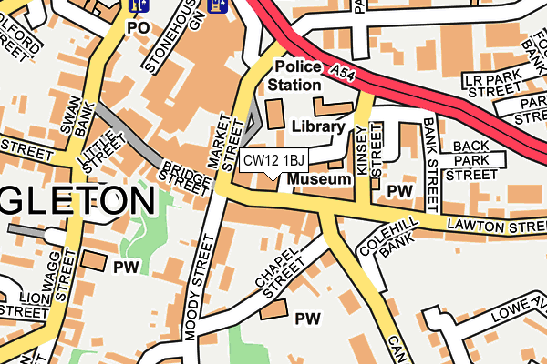 CW12 1BJ map - OS OpenMap – Local (Ordnance Survey)