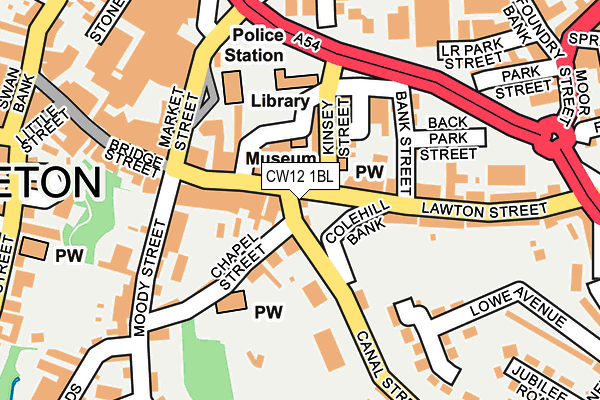 CW12 1BL map - OS OpenMap – Local (Ordnance Survey)