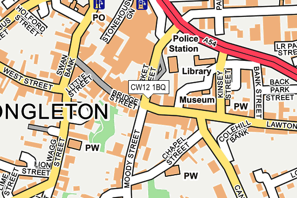 CW12 1BQ map - OS OpenMap – Local (Ordnance Survey)