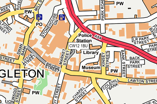 CW12 1BU map - OS OpenMap – Local (Ordnance Survey)