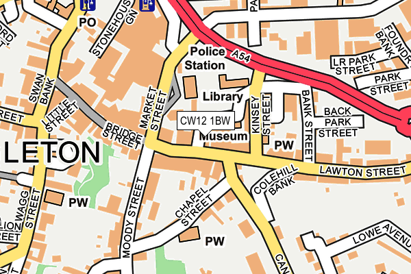 CW12 1BW map - OS OpenMap – Local (Ordnance Survey)