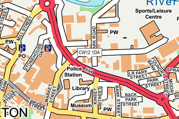 CW12 1DA map - OS OpenMap – Local (Ordnance Survey)