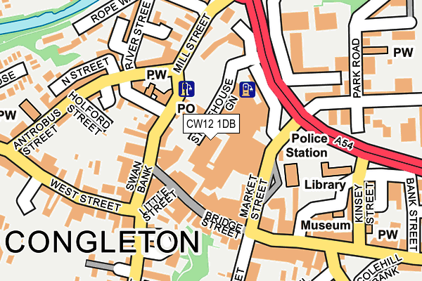 CW12 1DB map - OS OpenMap – Local (Ordnance Survey)