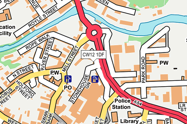 CW12 1DF map - OS OpenMap – Local (Ordnance Survey)