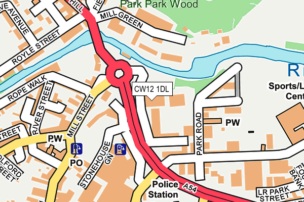 CW12 1DL map - OS OpenMap – Local (Ordnance Survey)