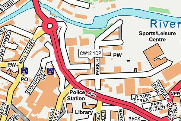 CW12 1DP map - OS OpenMap – Local (Ordnance Survey)