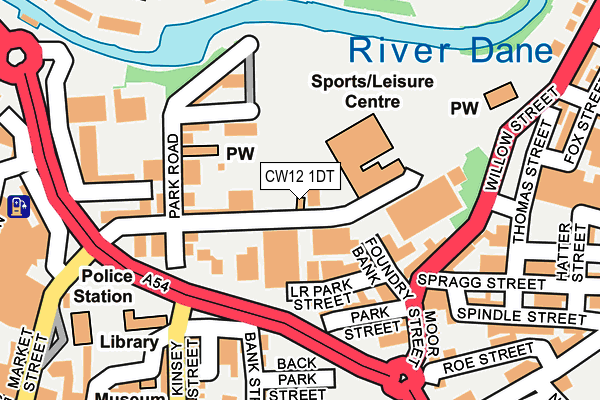 CW12 1DT map - OS OpenMap – Local (Ordnance Survey)